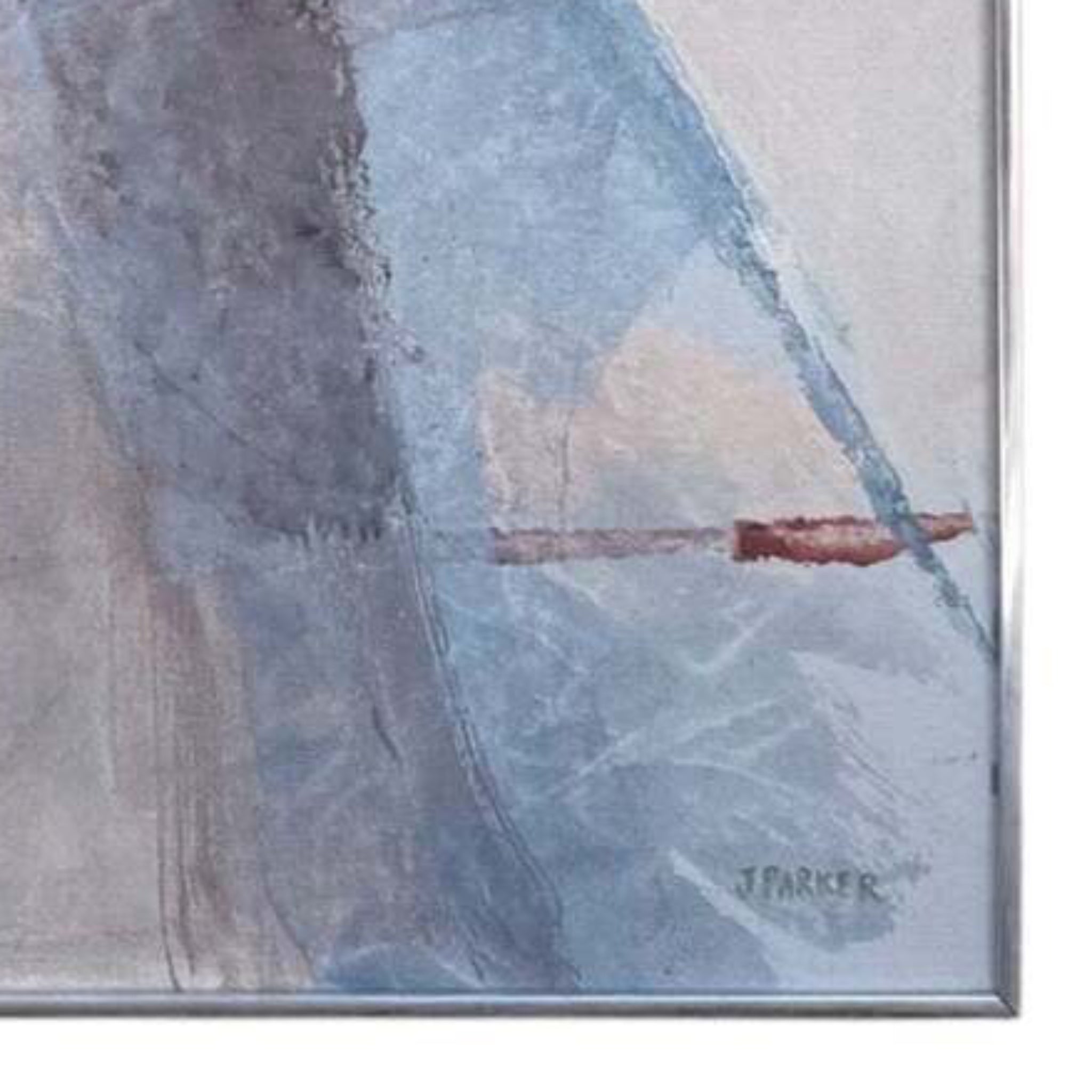 Serene Abstract  Oil Painting in Soft Colors /  Original Metal Frame