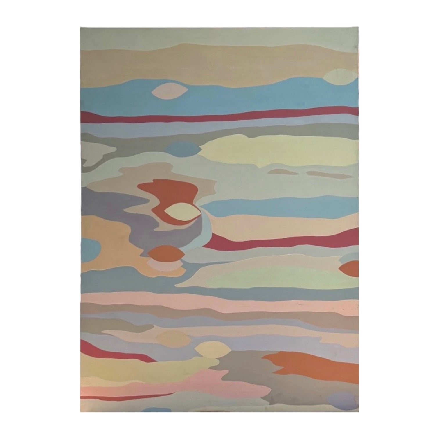 Color Block Abstract in Blues  Tans and Pinks