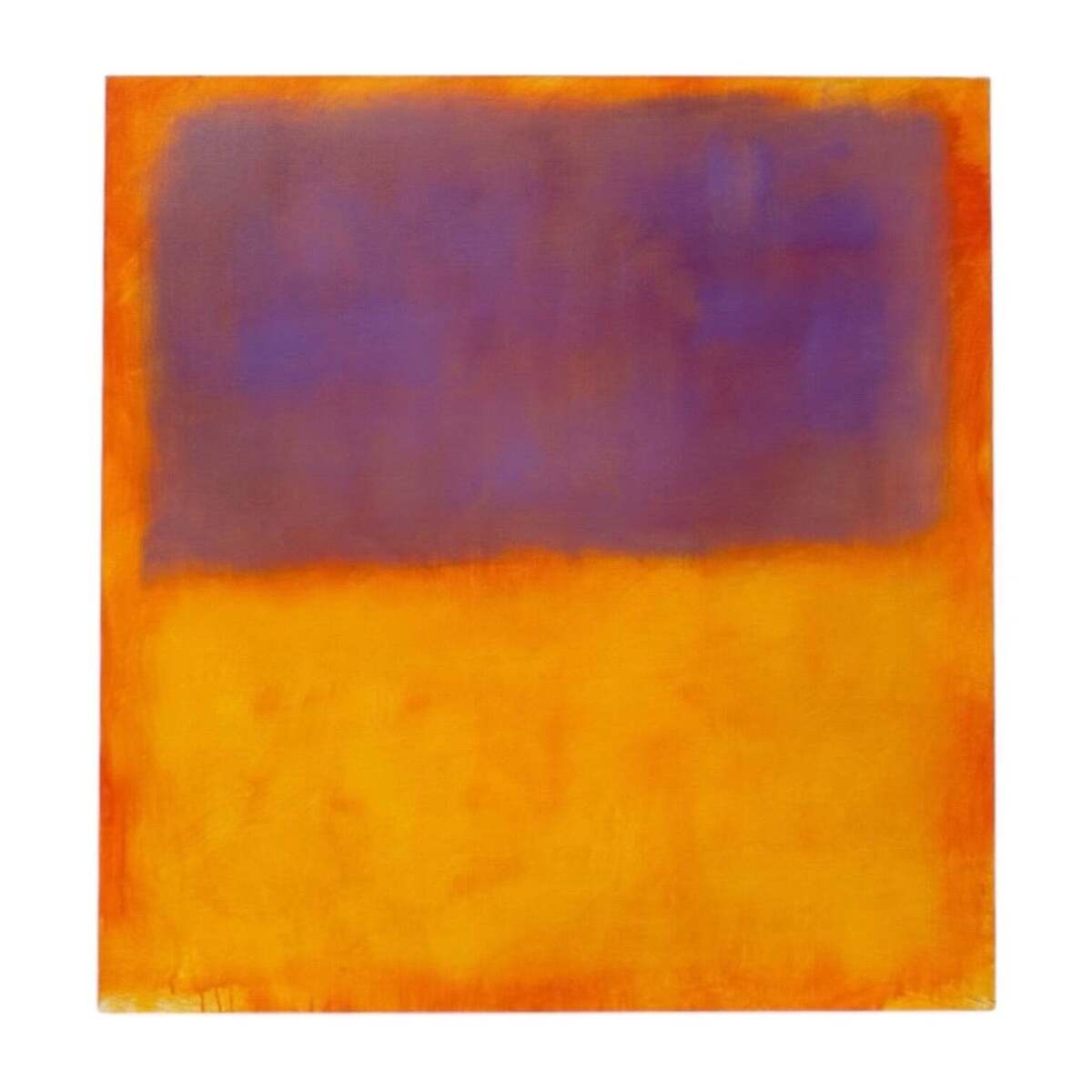 Luminous Colorfield Painting in Plum and Tangerine in the Manner of Mark Rothko