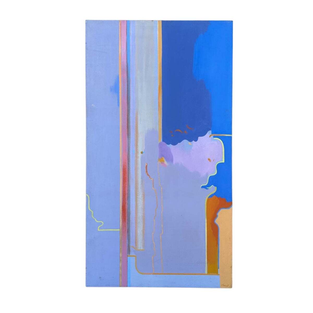 Abstract Painting in Lilac and Blue