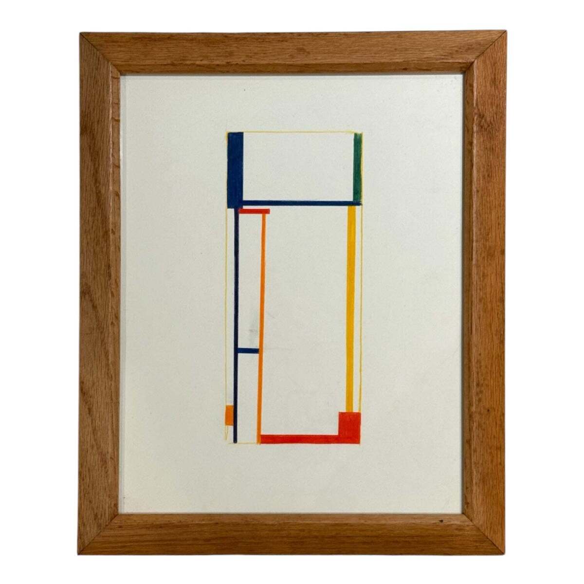 Minimalist De Stijl Geometric Drawing in the Manner of Piet Mondrian