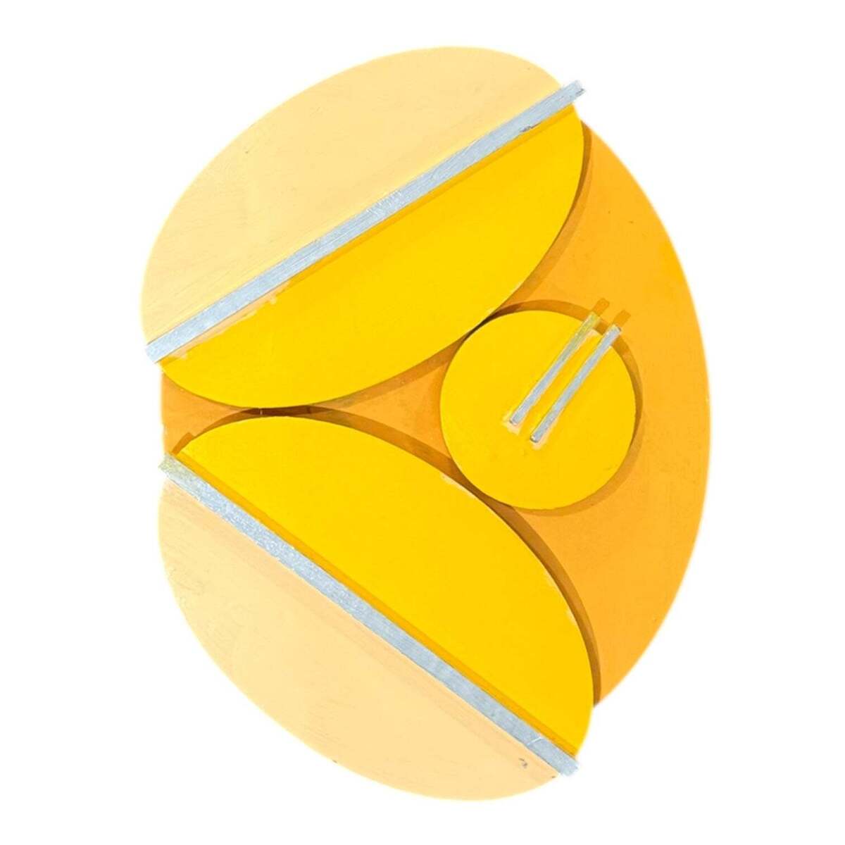 Painted Wood Assemblage in Yellow, Peach, and Orange