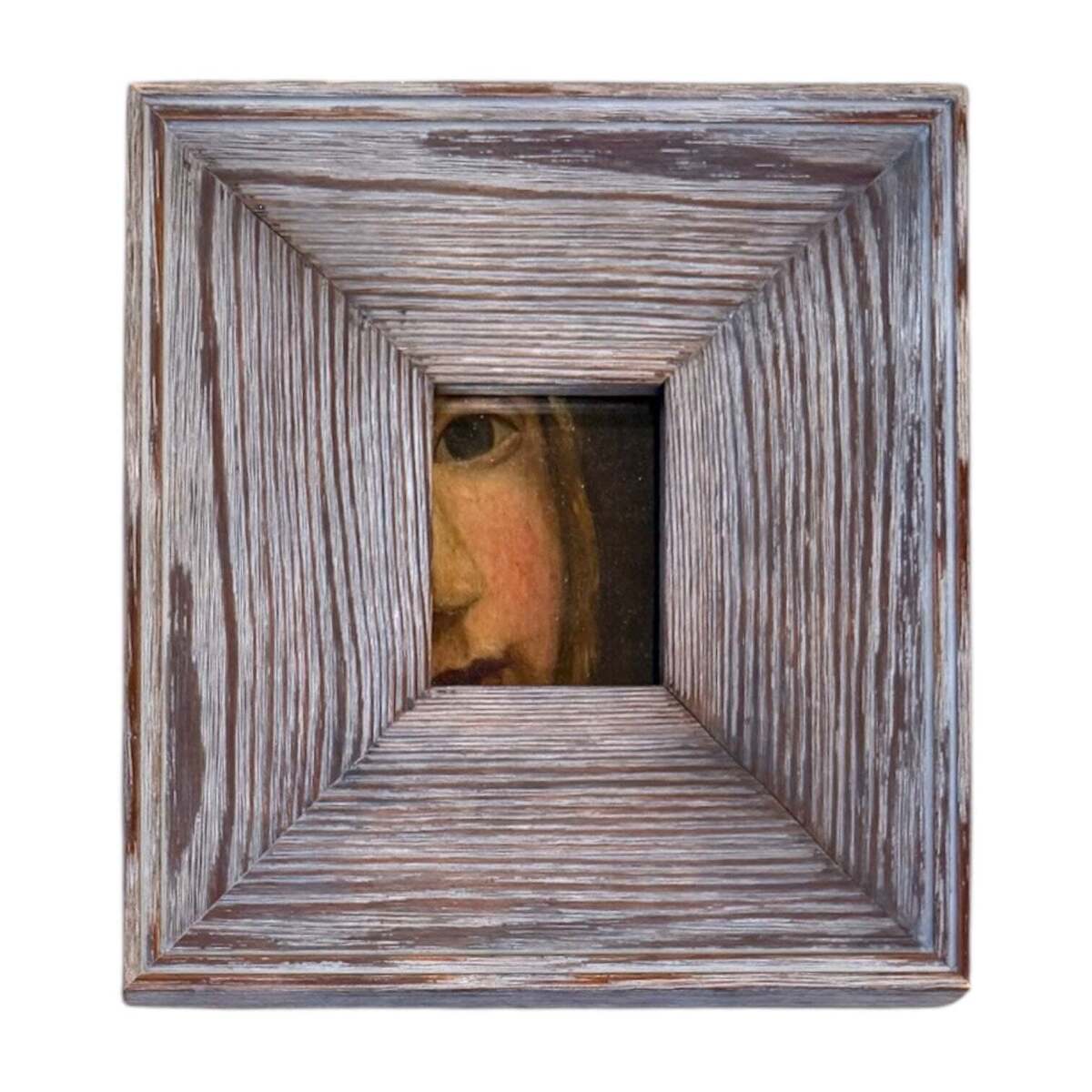 Antique Portrait Oil on Canvas in Vintage Wood Frame