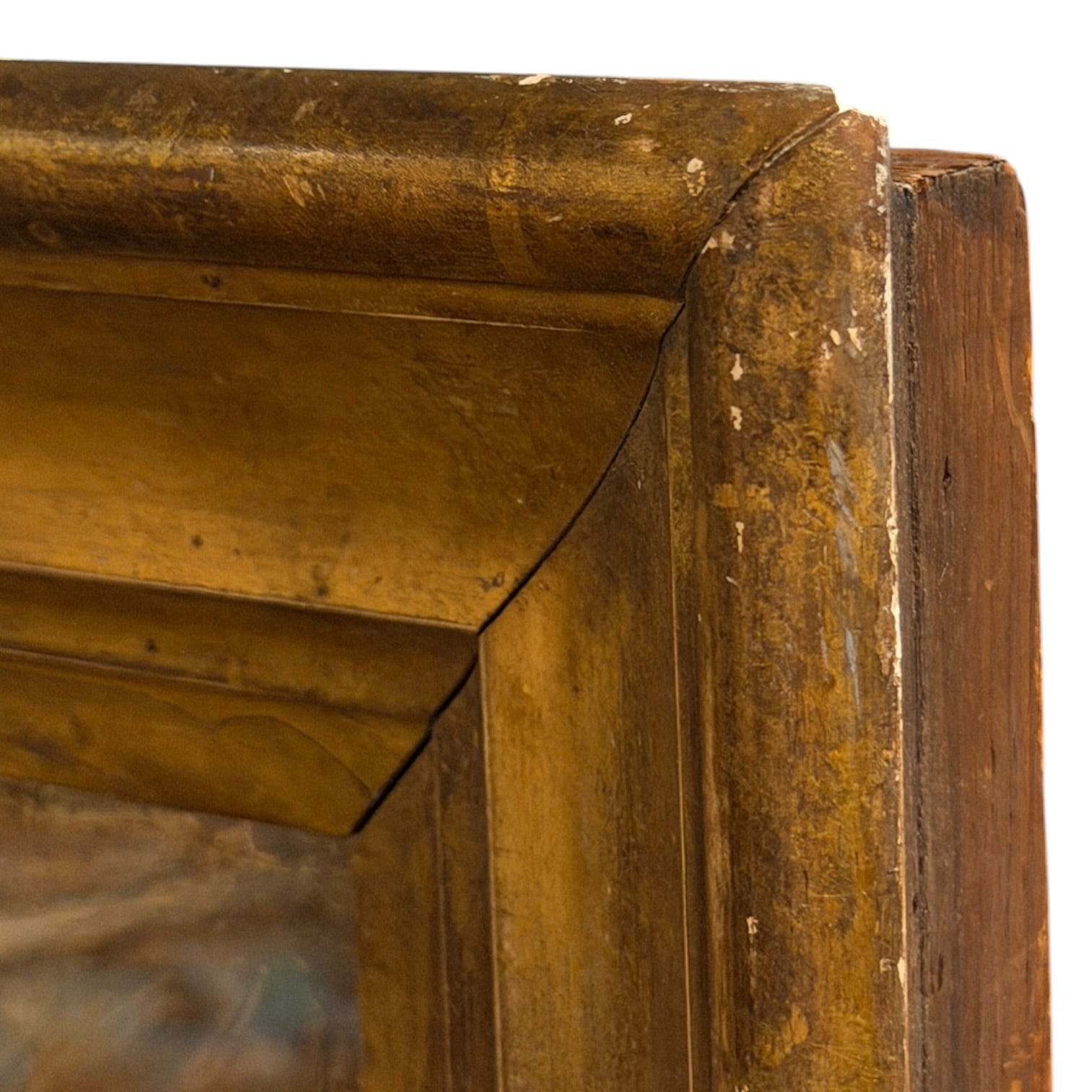 Abstract Painting in Soft Taupes and Browns in 19th Century Gilt Frame