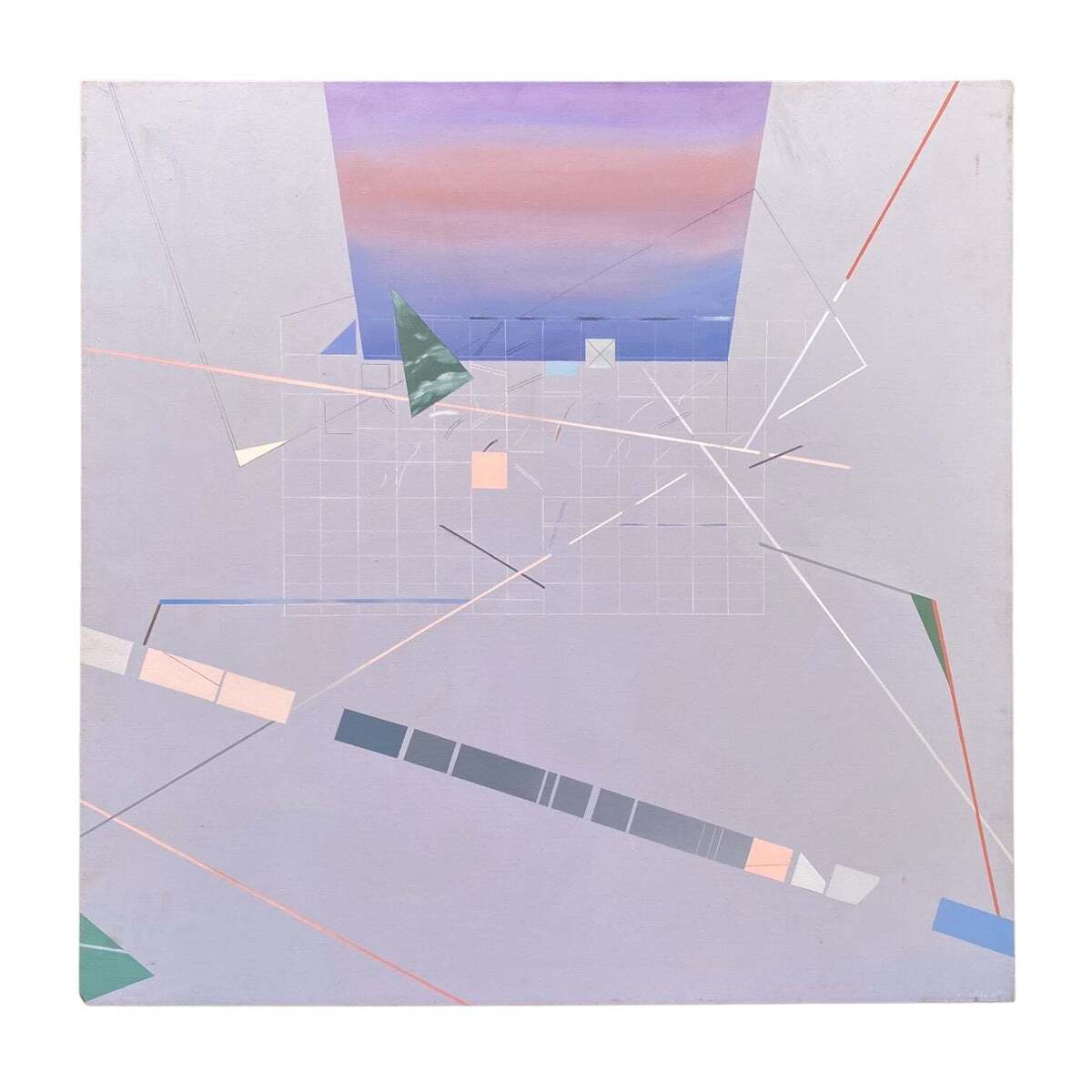 Square Geometric Painting with Gradation Insets