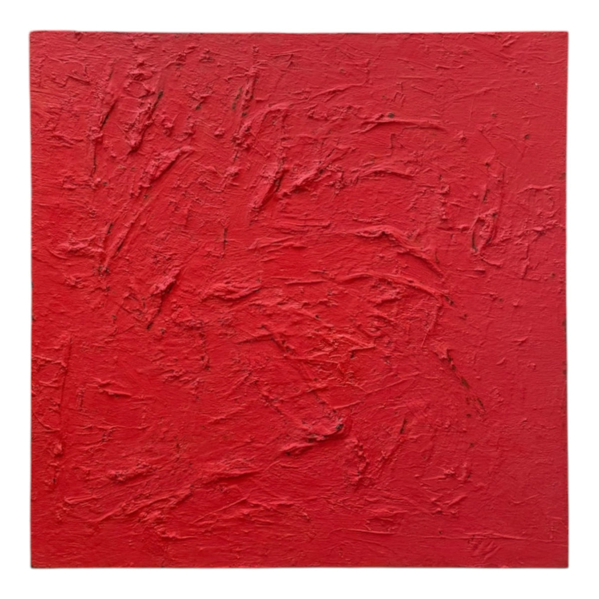 Colorfield Painting with Heavy Impasto in Red