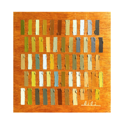 Textured Earthy Tic-Tacs Oil on Cradled Wood Panel