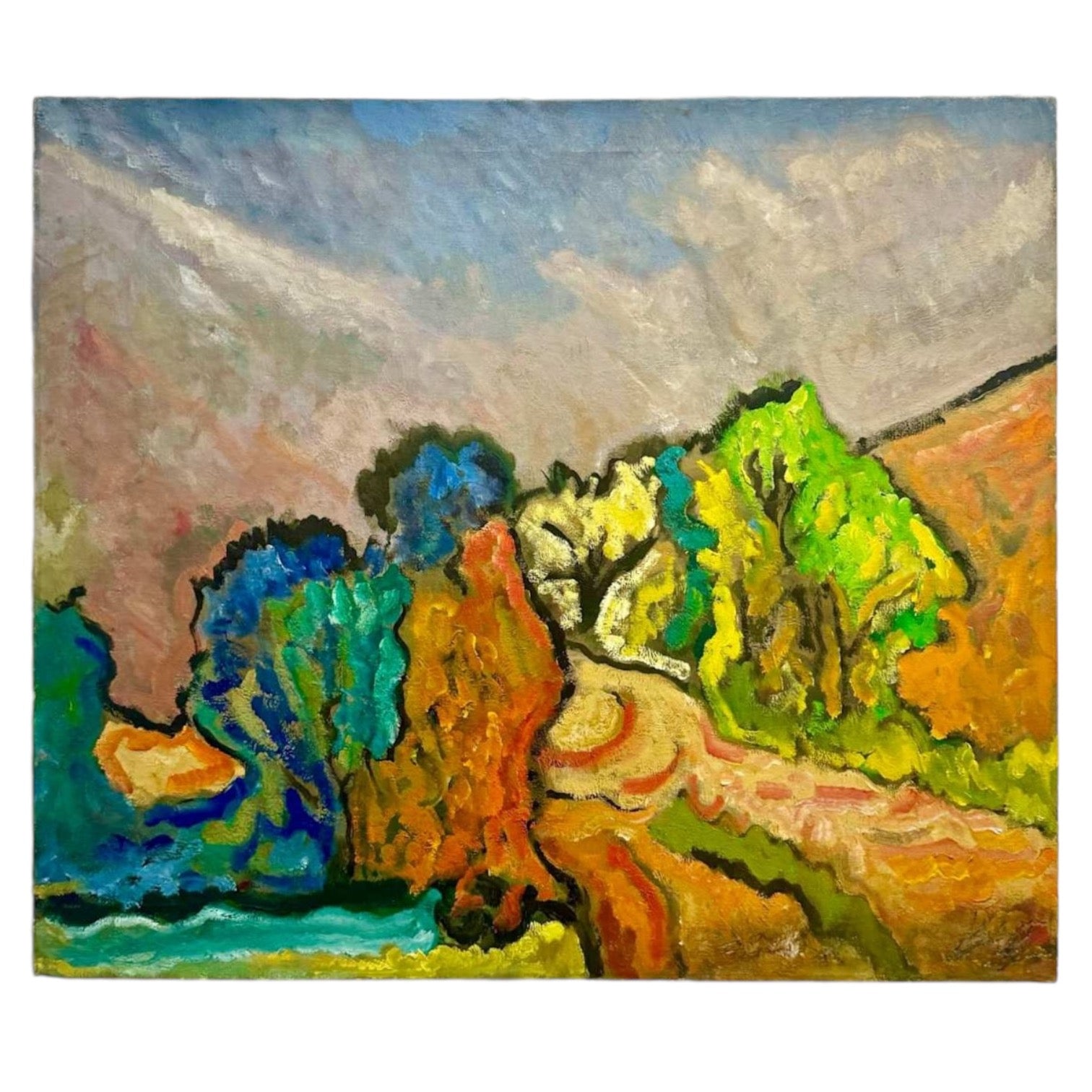 Fauvist Landscape Painting with Impasto