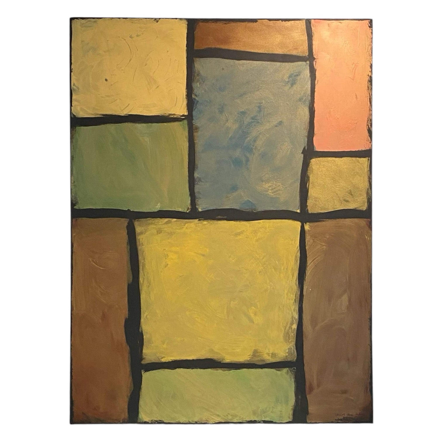 Large Vintage Geometric Painting
