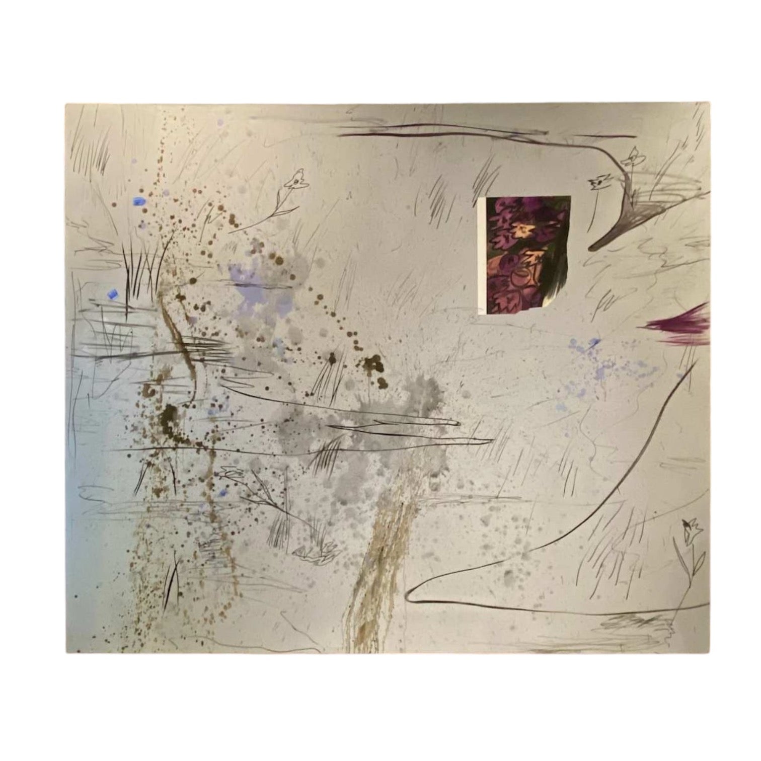 Monumental Abstract Expressionist Painting with Gestural Mark-Making