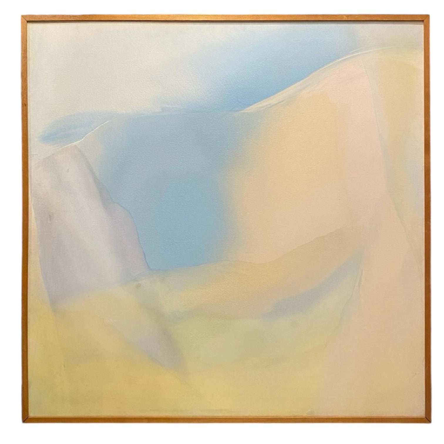 Serene Vintage Abstract  Painting in Original Lathe Frame