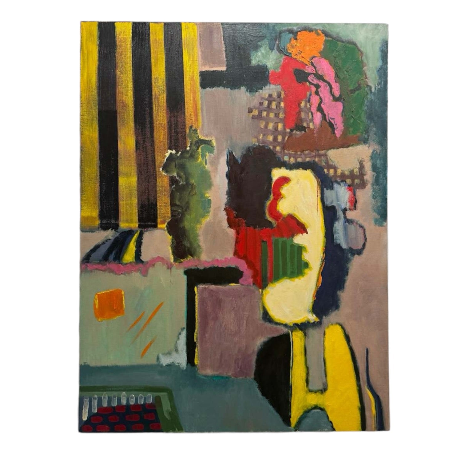Boldly Patterned Abstract Expressionist Painting