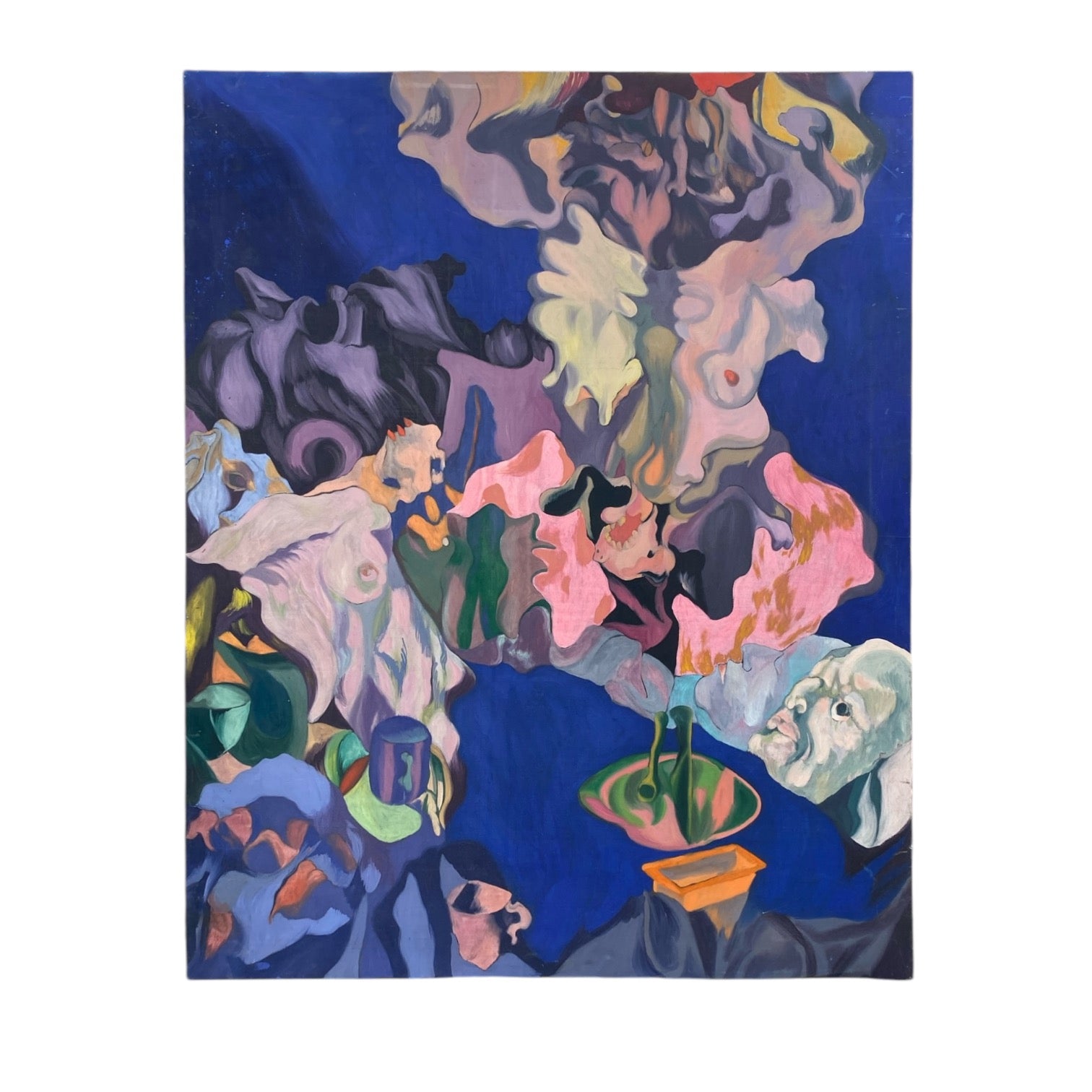 Large Jewel-Toned Figurative Oil Painting on Canvas