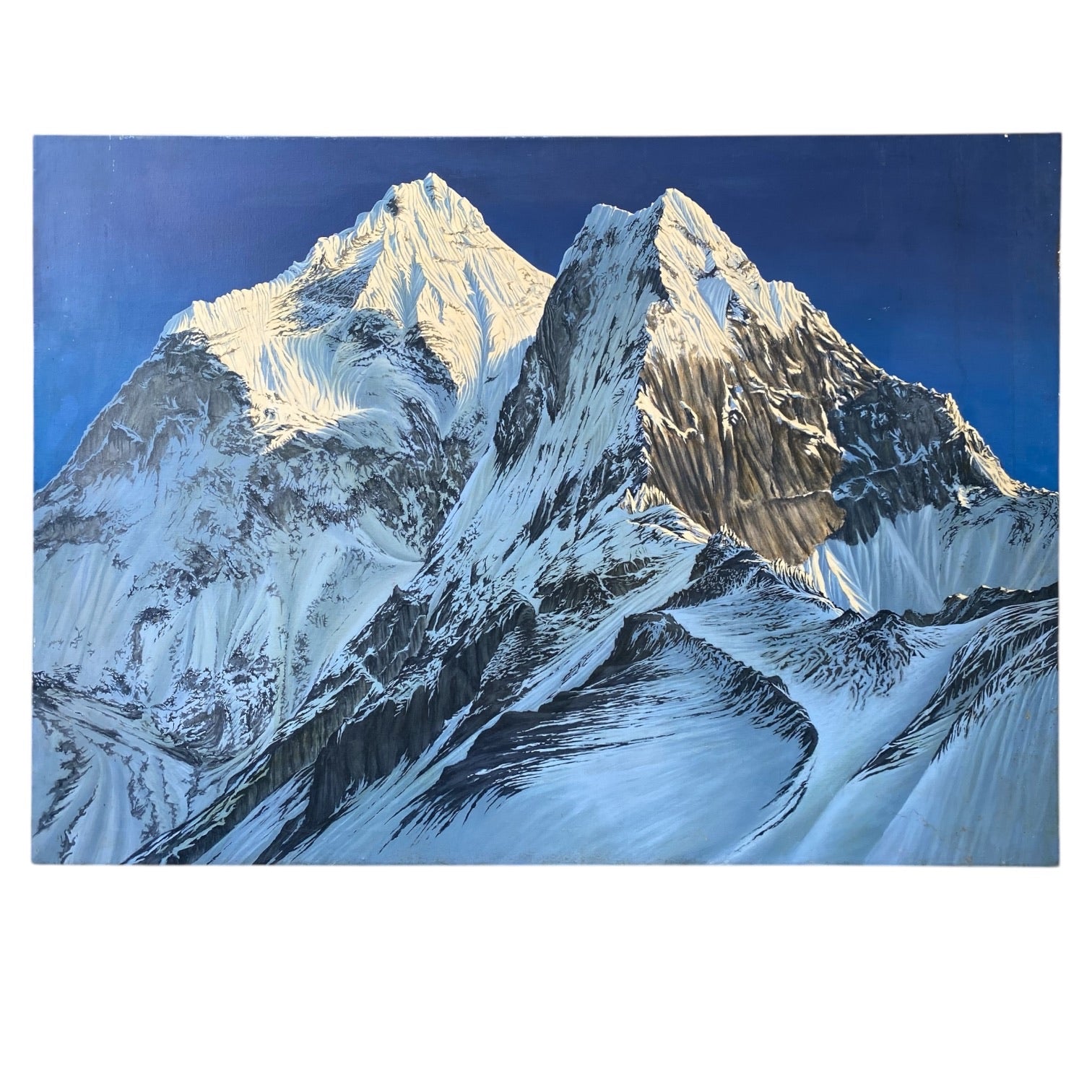 Hyperrealistic Monumental Oil Painting of Mountain Range Ama Dablam