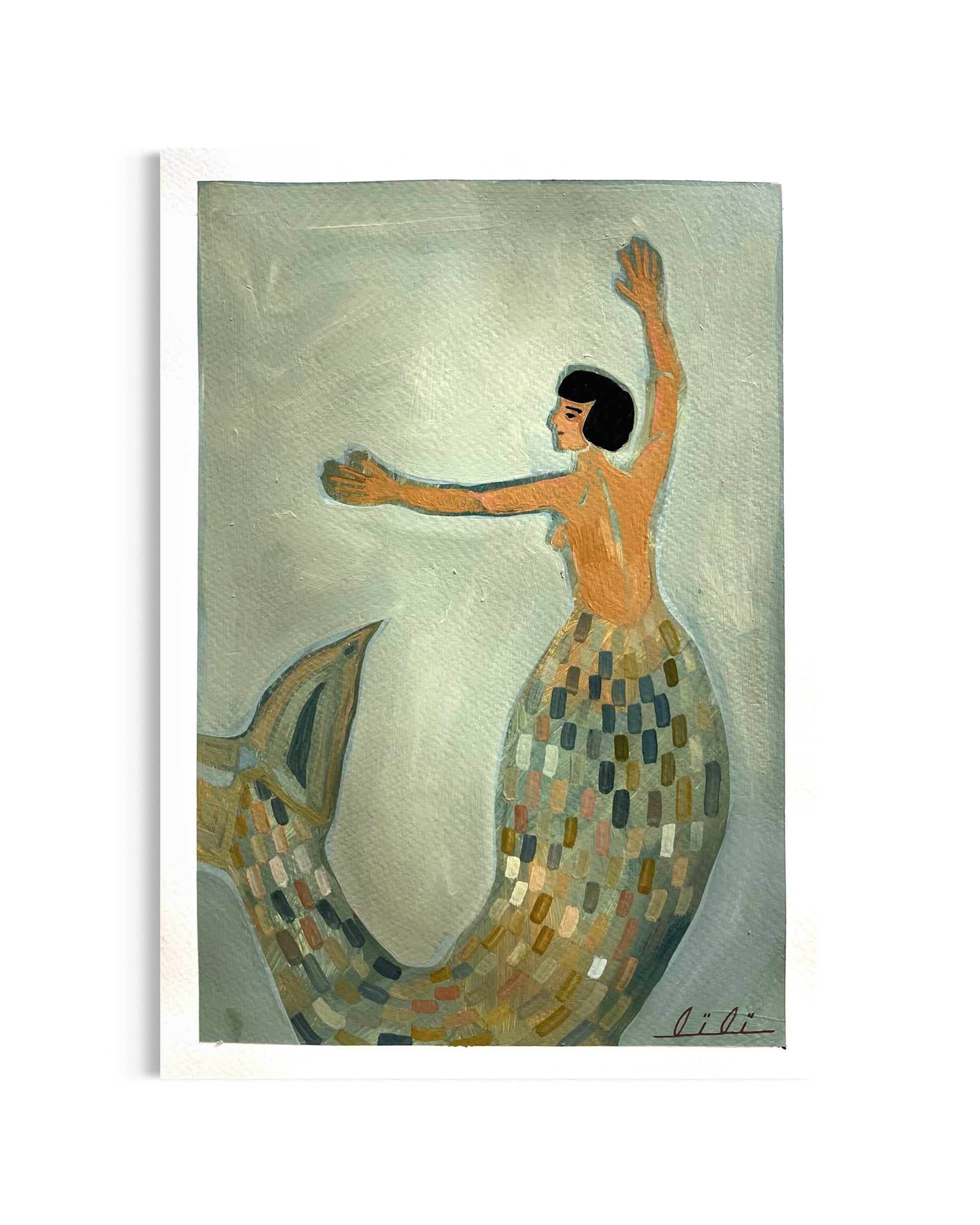 Colorful Mosaic Mermaid Tail