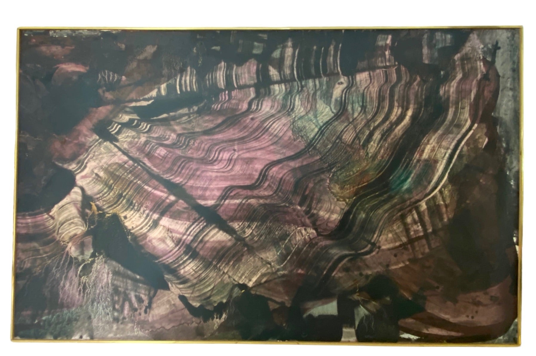 Monumental Abstract Painting in Pink and Blacks