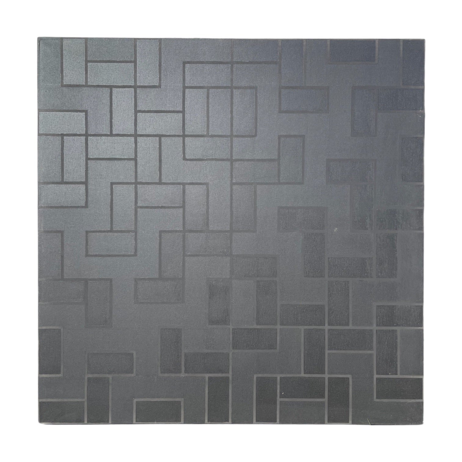 Monumental Graphic Grid Painting in Black