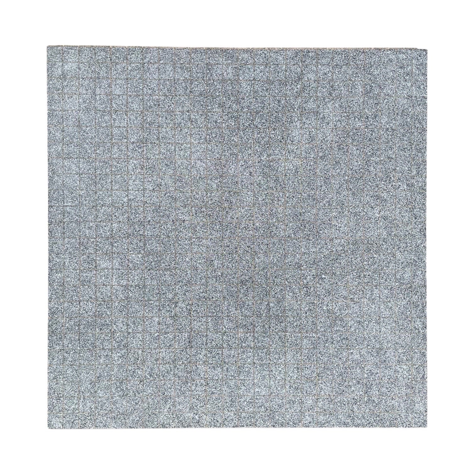 Monumental Graphic Grid Painting in Blue-Gray