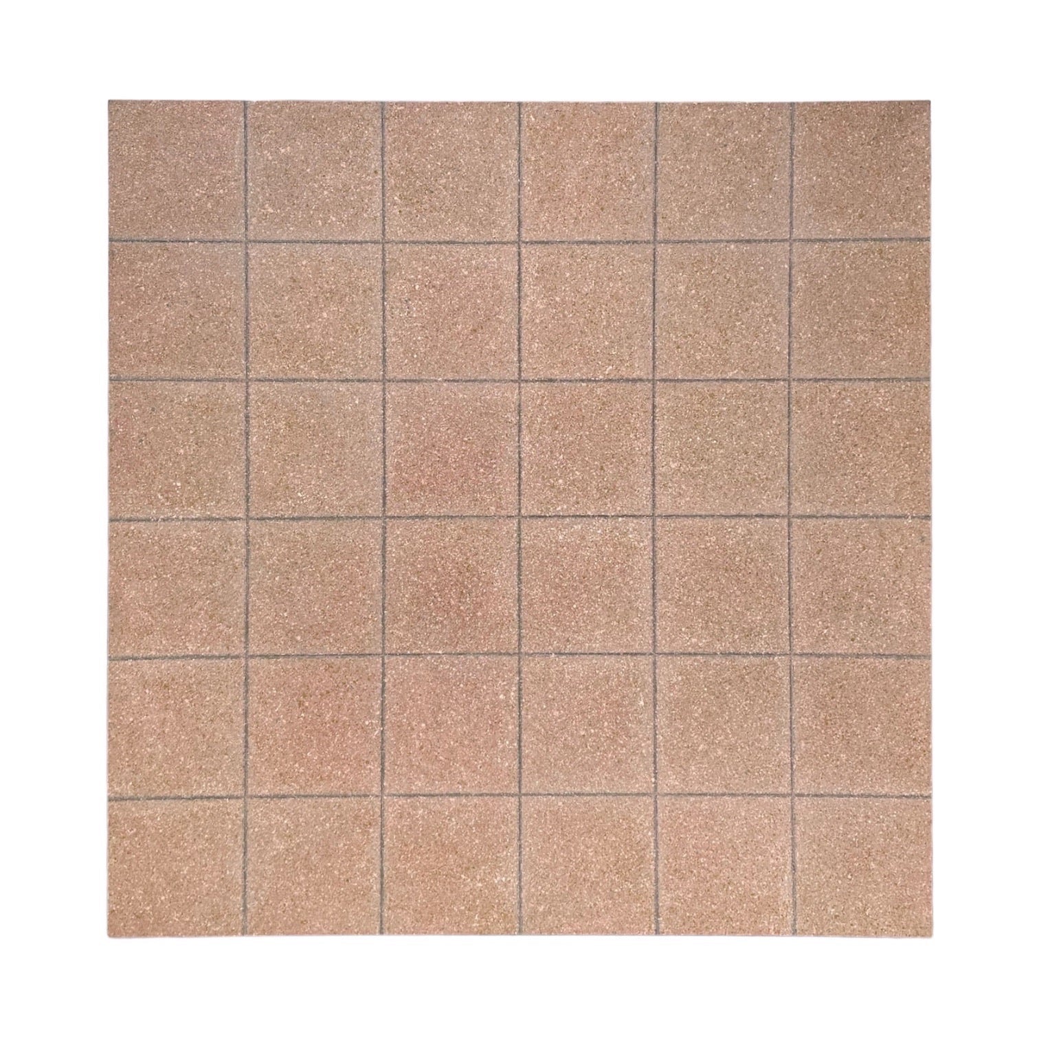 Monumental Graphic Grid Painting in Pale Terracotta