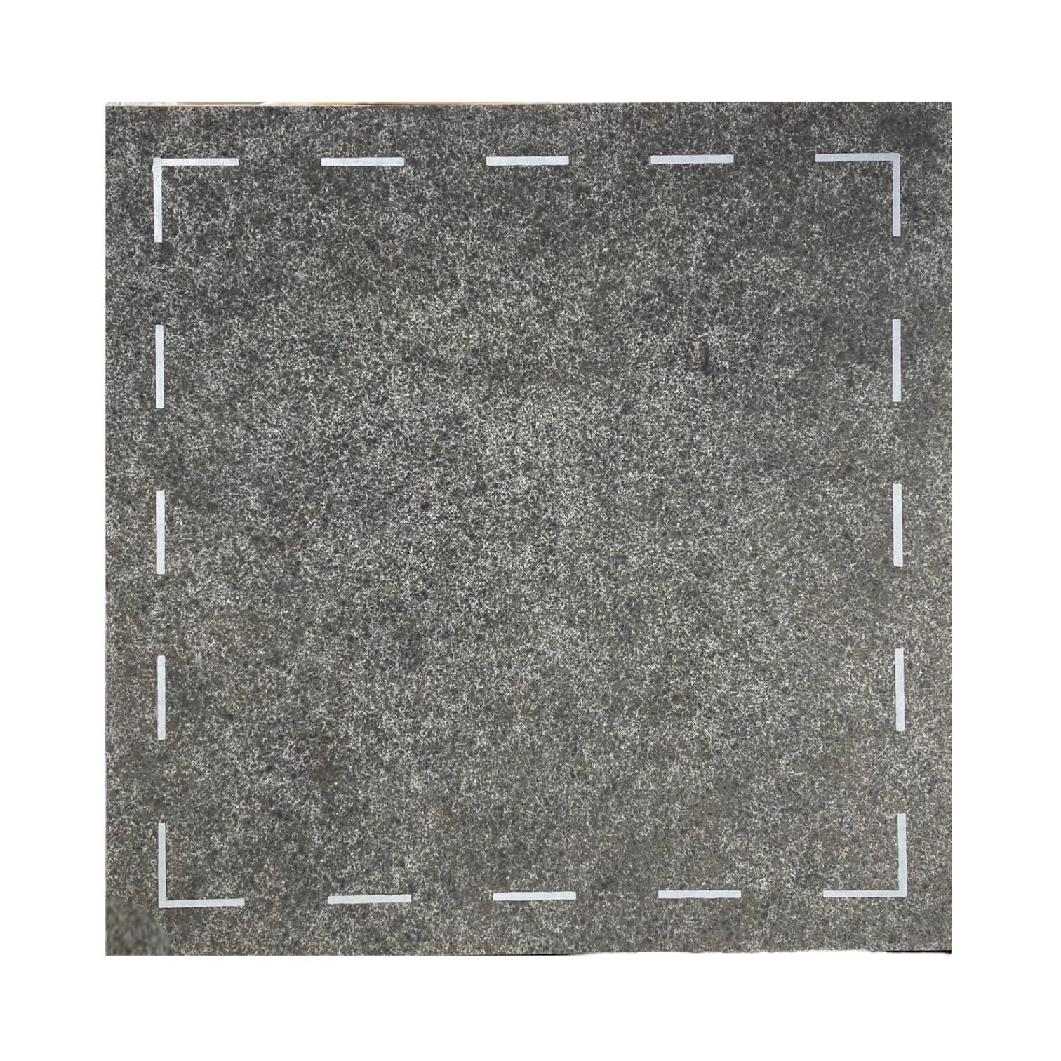 Monumental Graphic Painting in Graphite with Broken Edge Border