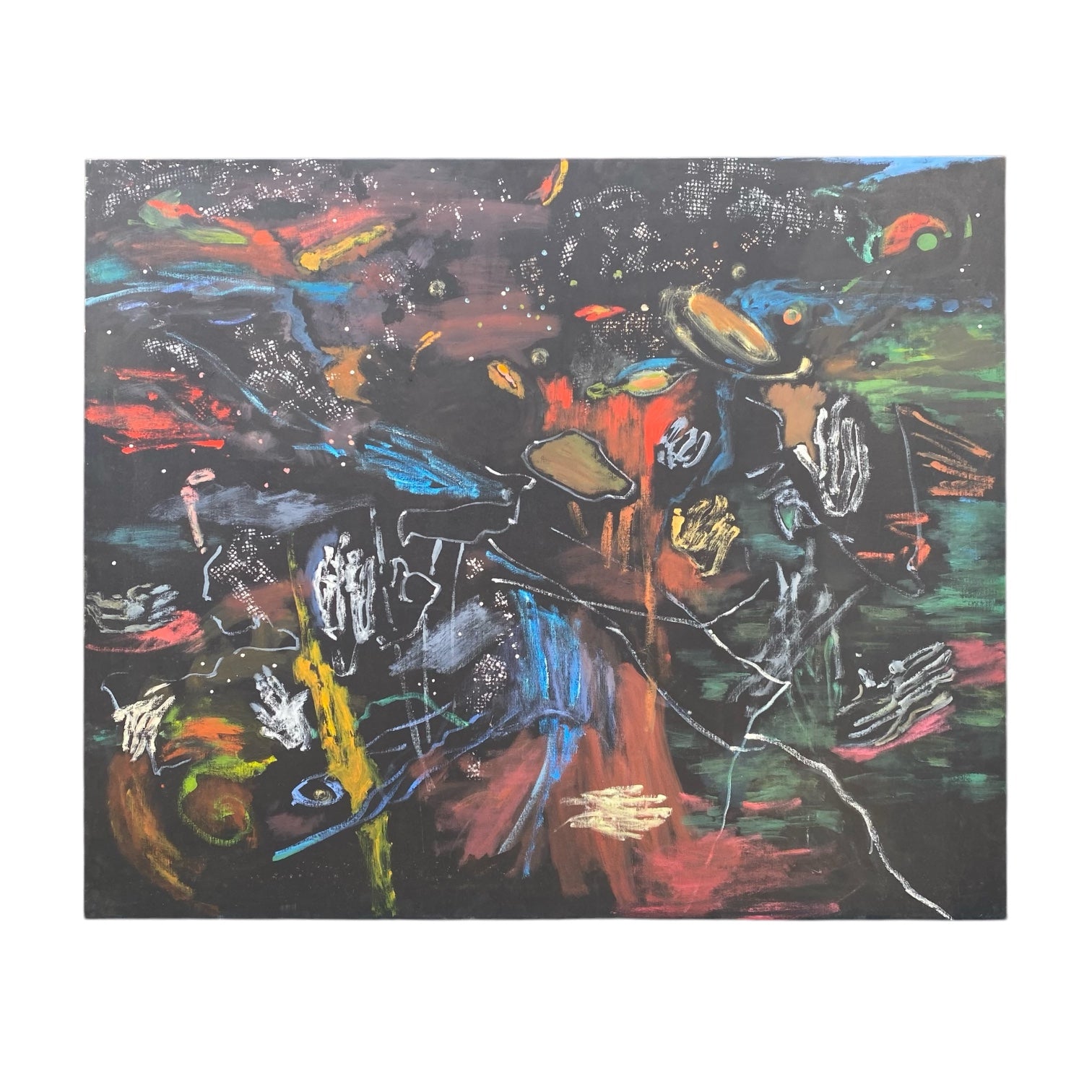 Monumental Black Painting in the Manner of Cy Twombly