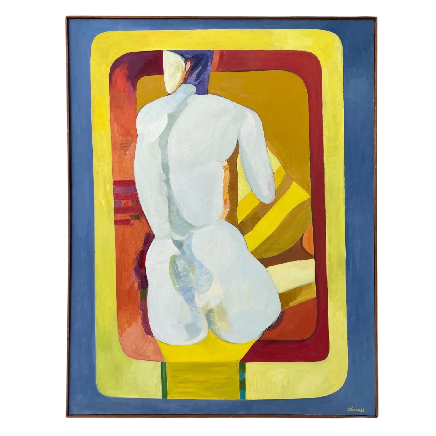 Figurative Oil Painting of Woman "Nude with Concentric Shapes"