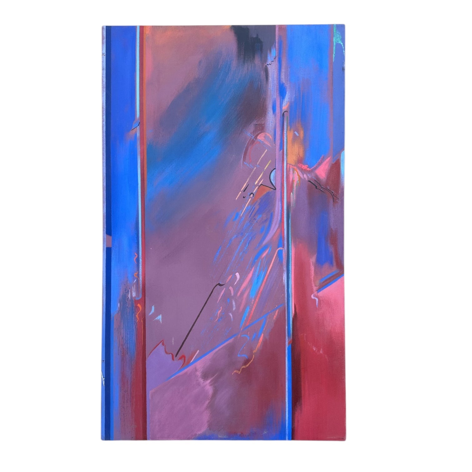 Vibrant Painting with Gestural Gradations and Mark-Making