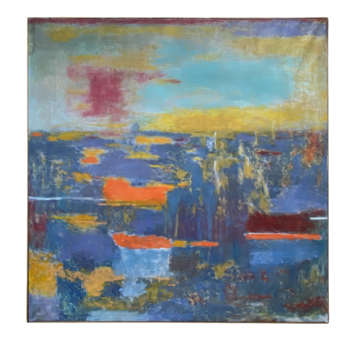 Monumental Abstract Oil Painting in Vibrant Coloration
