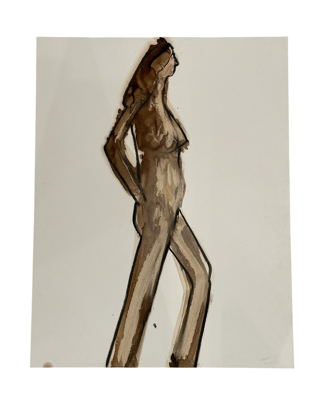 Jack Hooper Sepia Nude on Paper#6