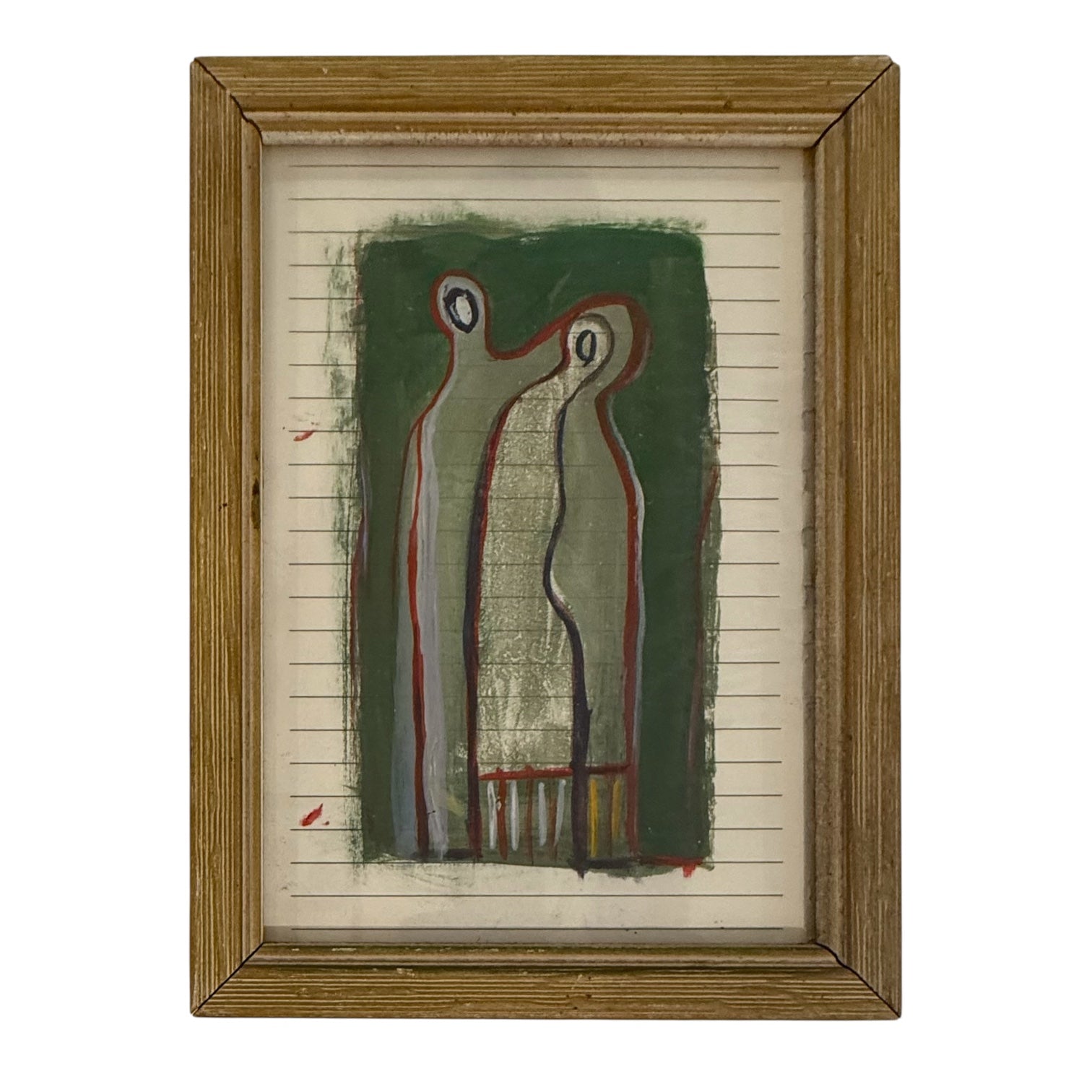 Vintage Figurative Painting in an Antique Gilt Wood Frame