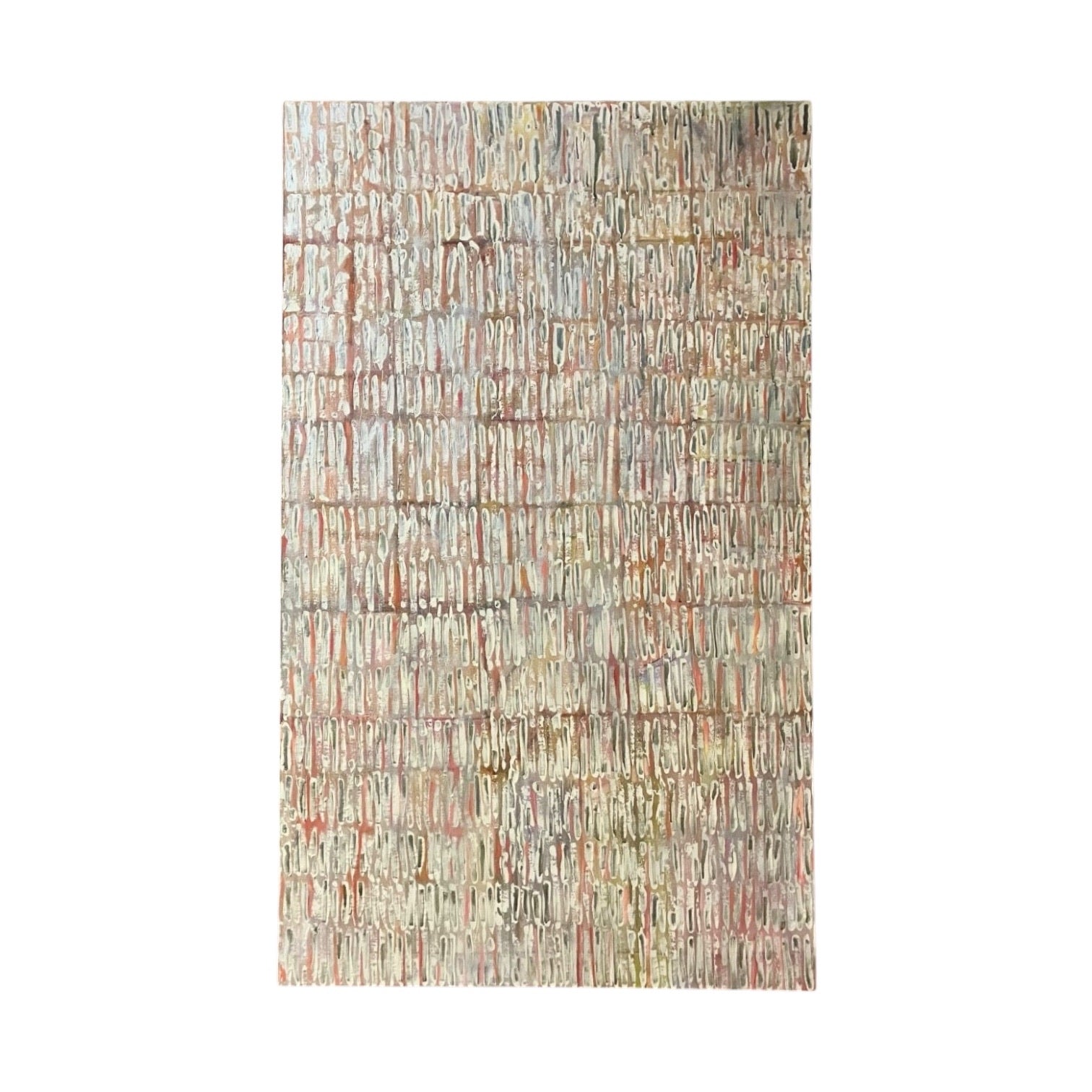 1986 Monumental Colorfield Patterned Oil Painting