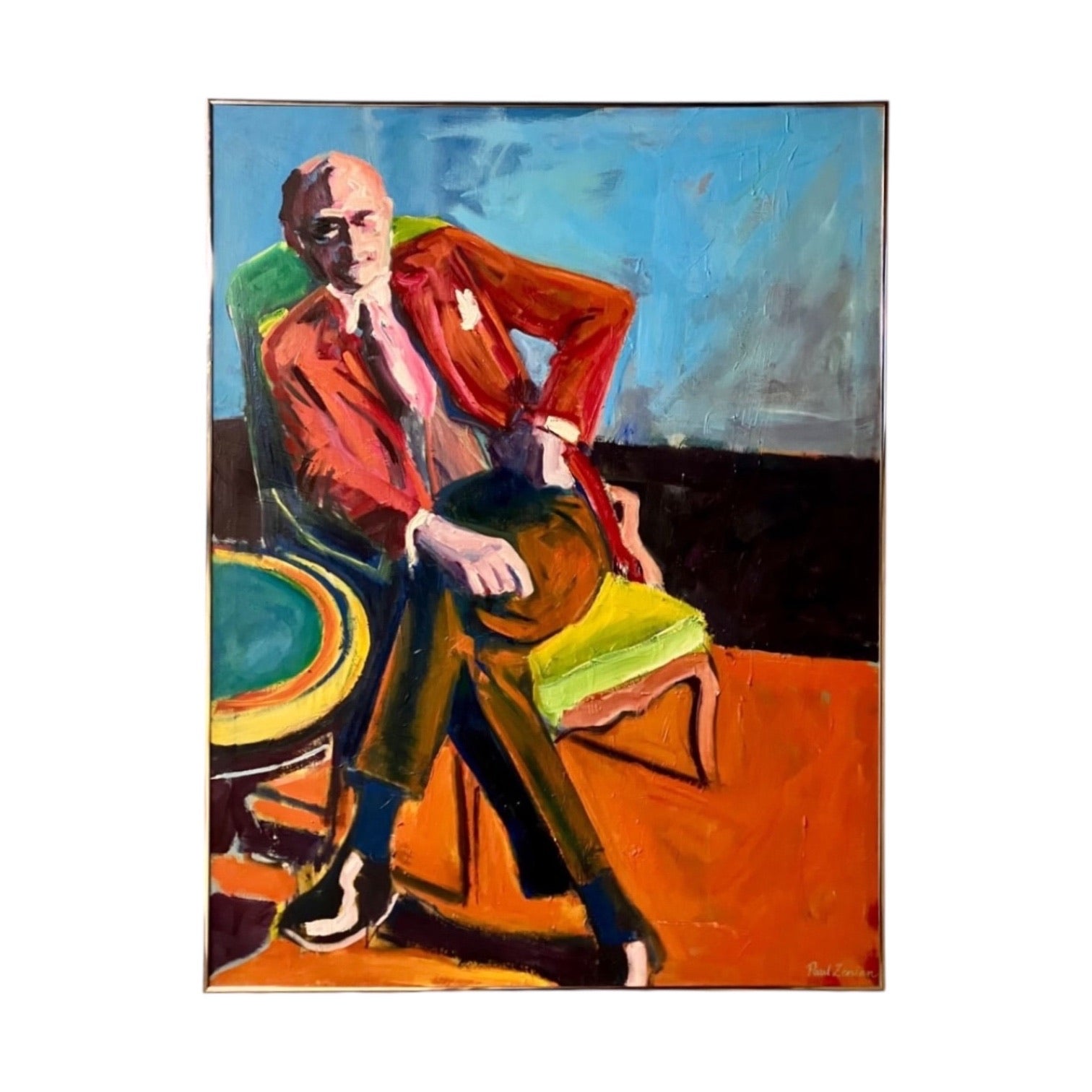 1967 Figurative Oil Painting Titled Conoisseur
