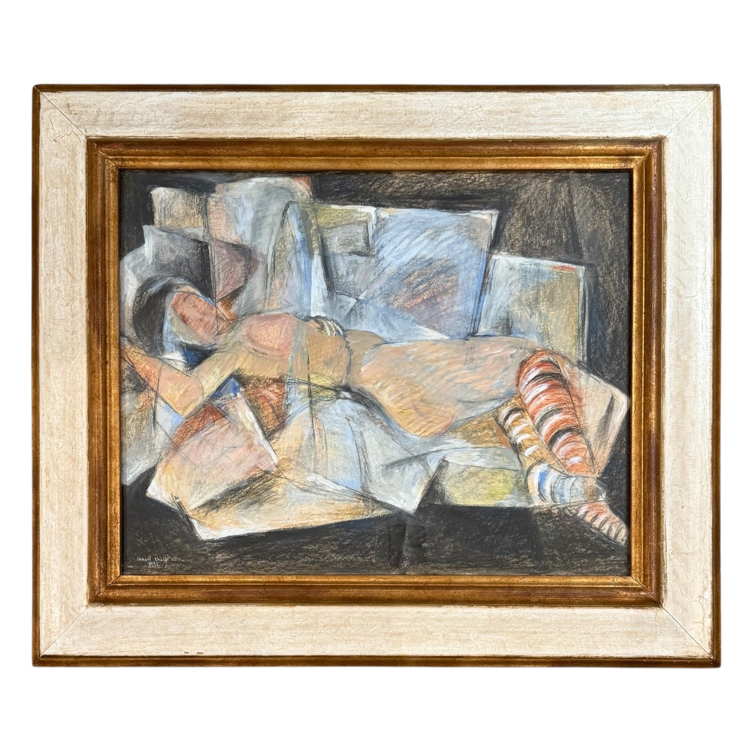 Vintage Figurative Painting in the Manner of Egon Schiele