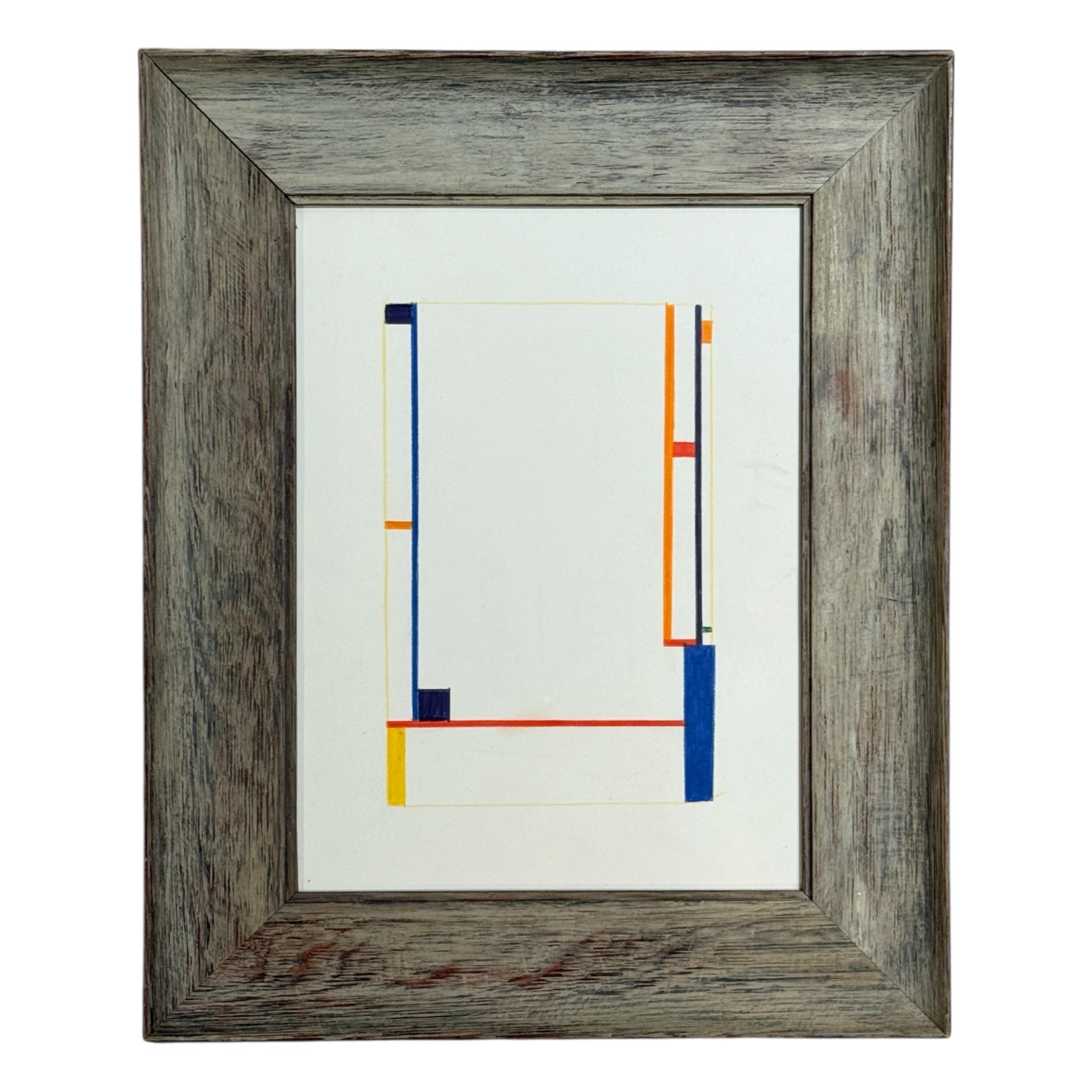 Geometric De Stijl Minimalist Drawing in the Manner of Piet Mondrian