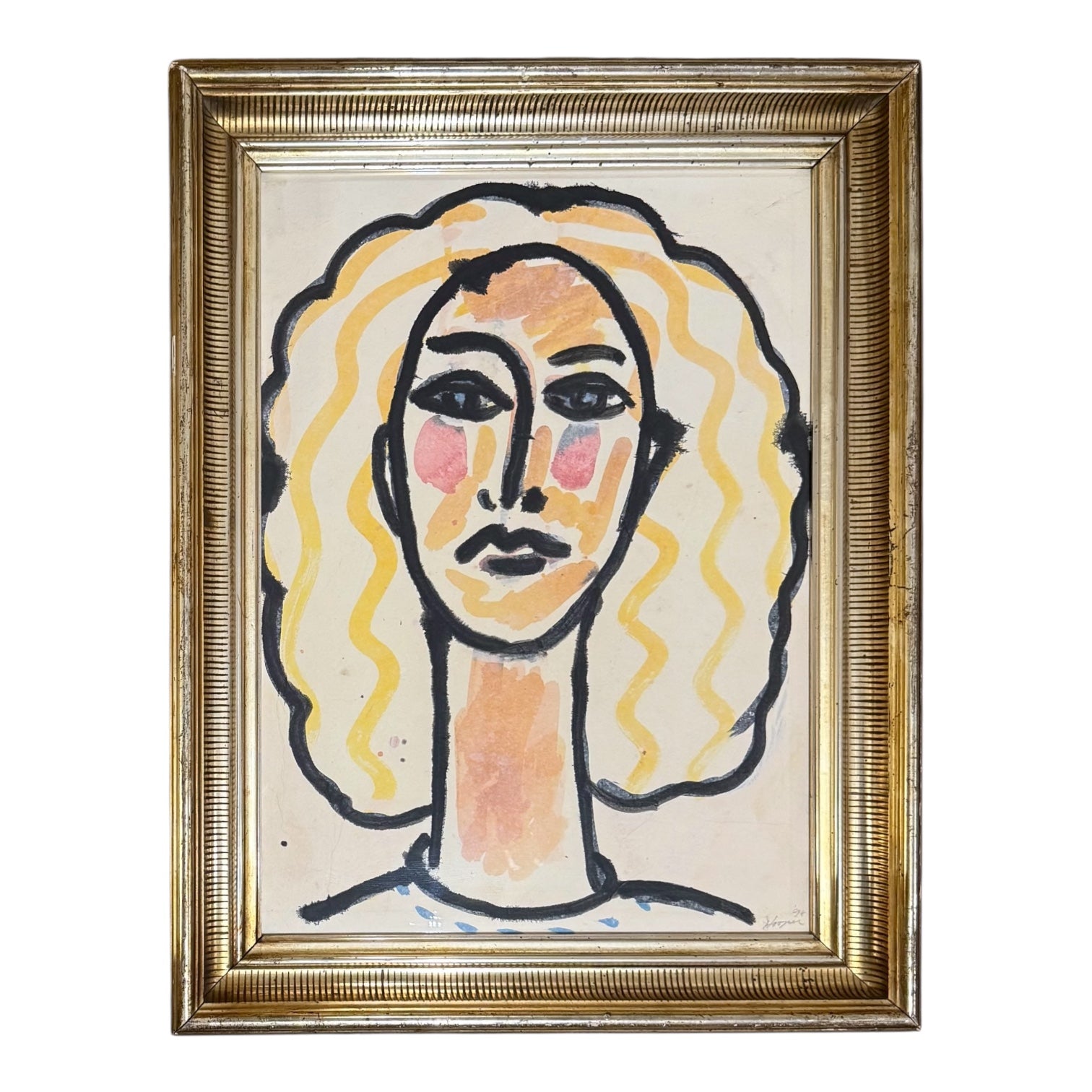 1998 Abstract Portrait in 19th Century Gilt Frame