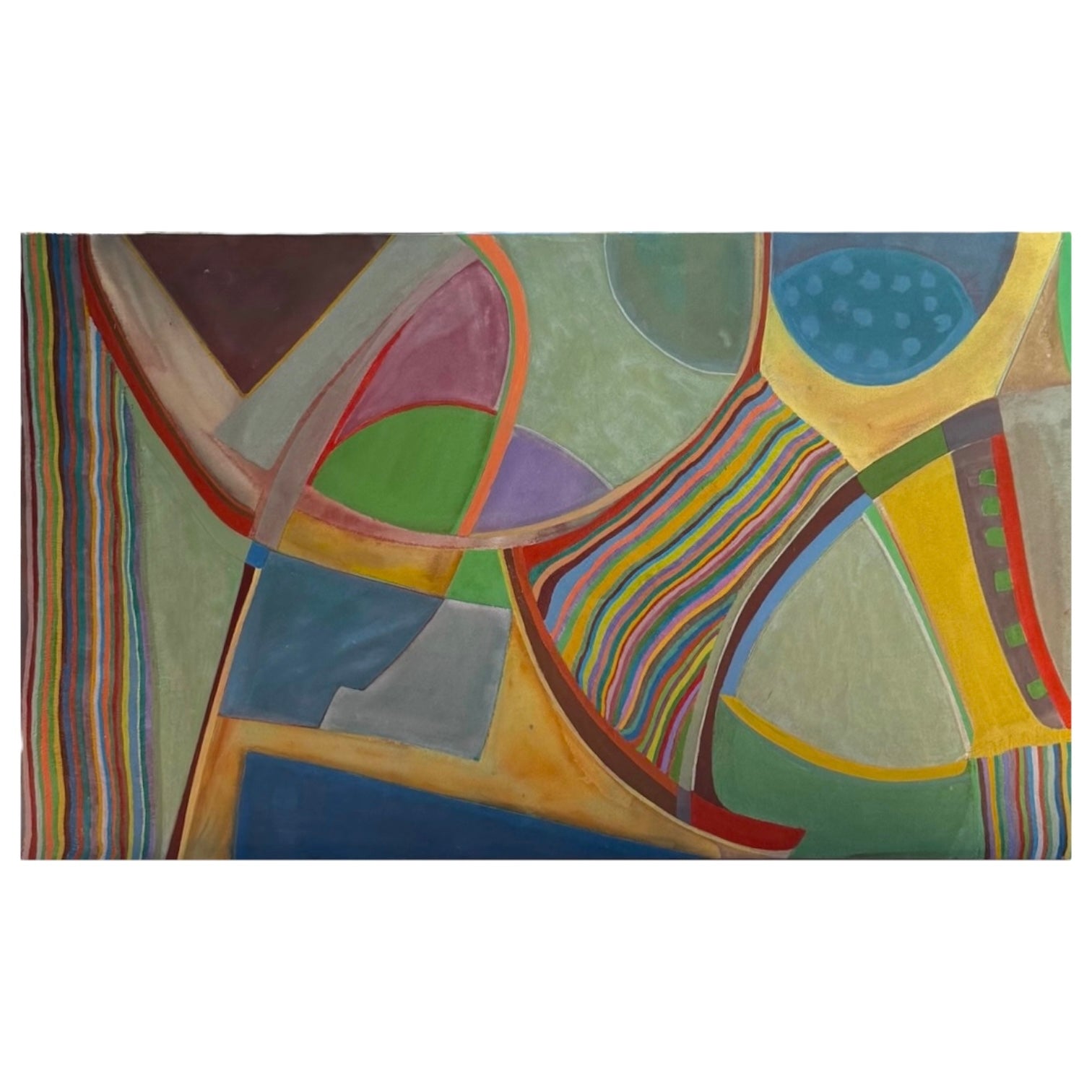 Graphic Colorful Painting on Canvas in Bright Colors