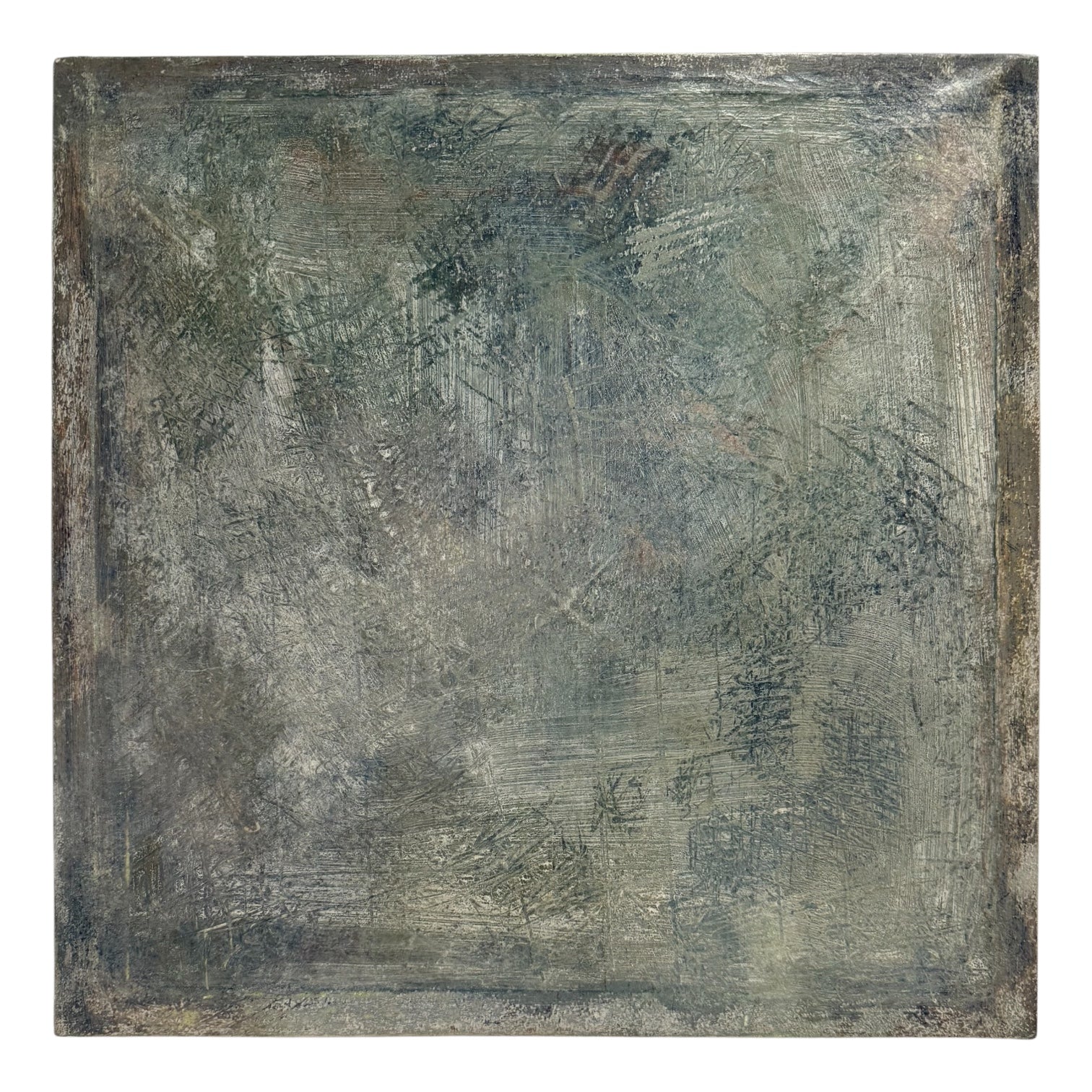 Vintage Colorfield Painting in Grays and Blues