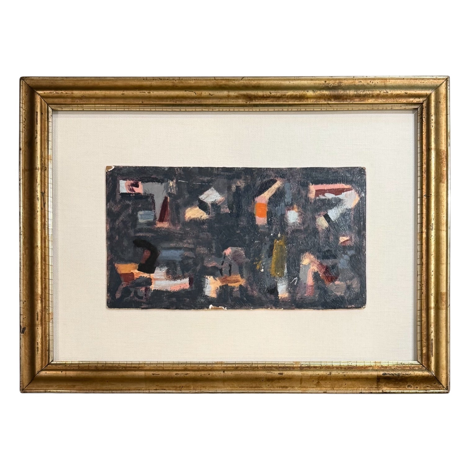 Mixed Media Painting in 19th Century Gilt Frame