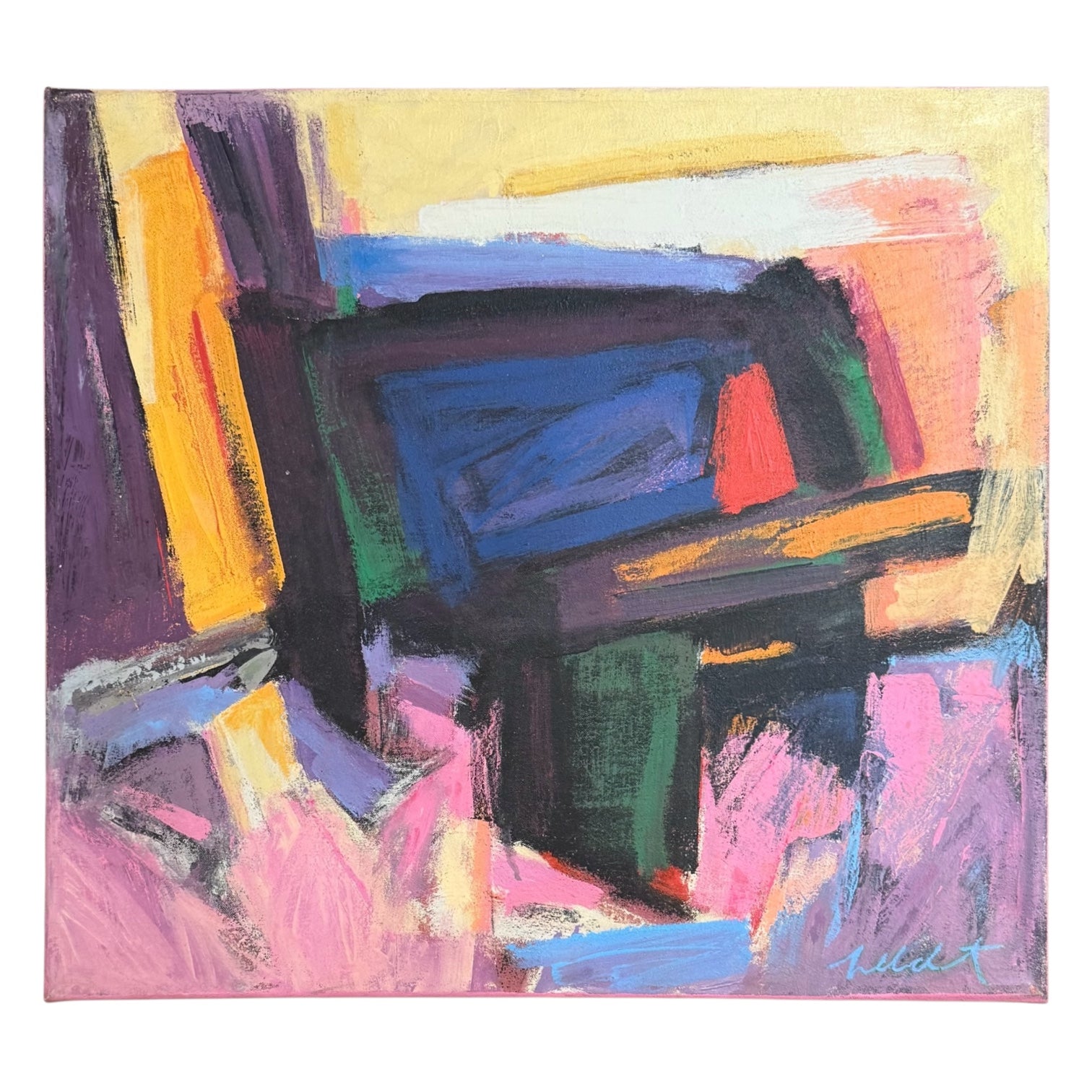Gestural Colorful Abstract Expressionist Oil Painting