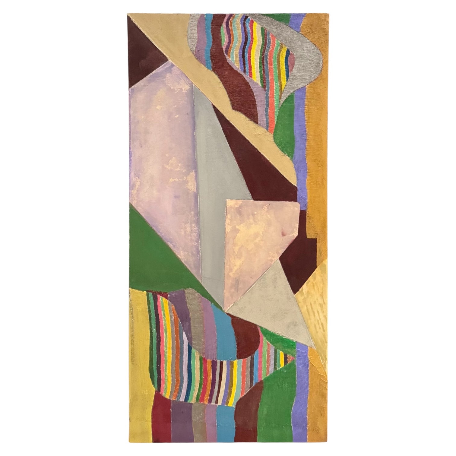 Oil Painting with Stripes and Geometric Shapes