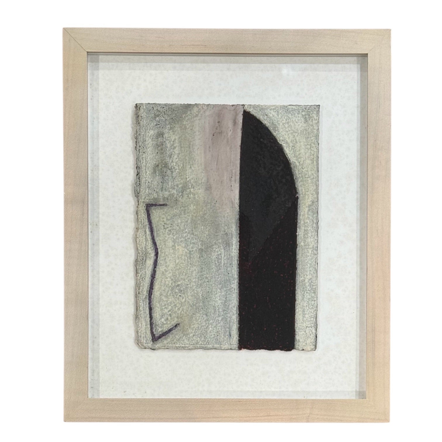 Minimalist Abstract Painting in Neutrals in Gallery-Style Frame