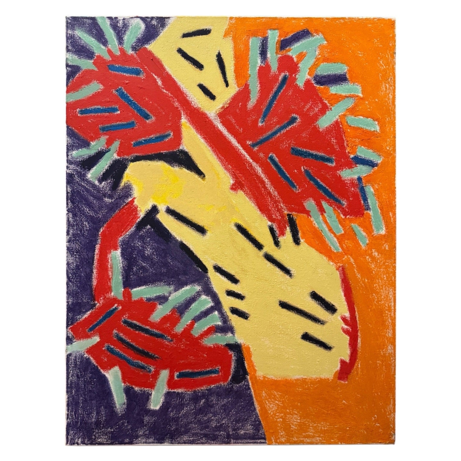 Boldly Colorful Abstract Botanical Painting