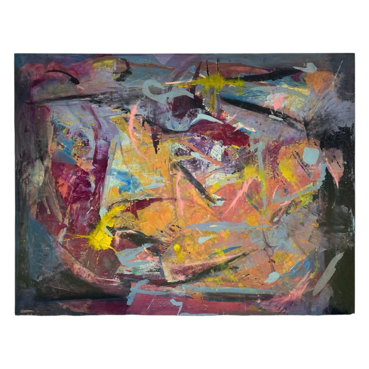 Monumental Abstract Expressionist Painting in Warm Coloration