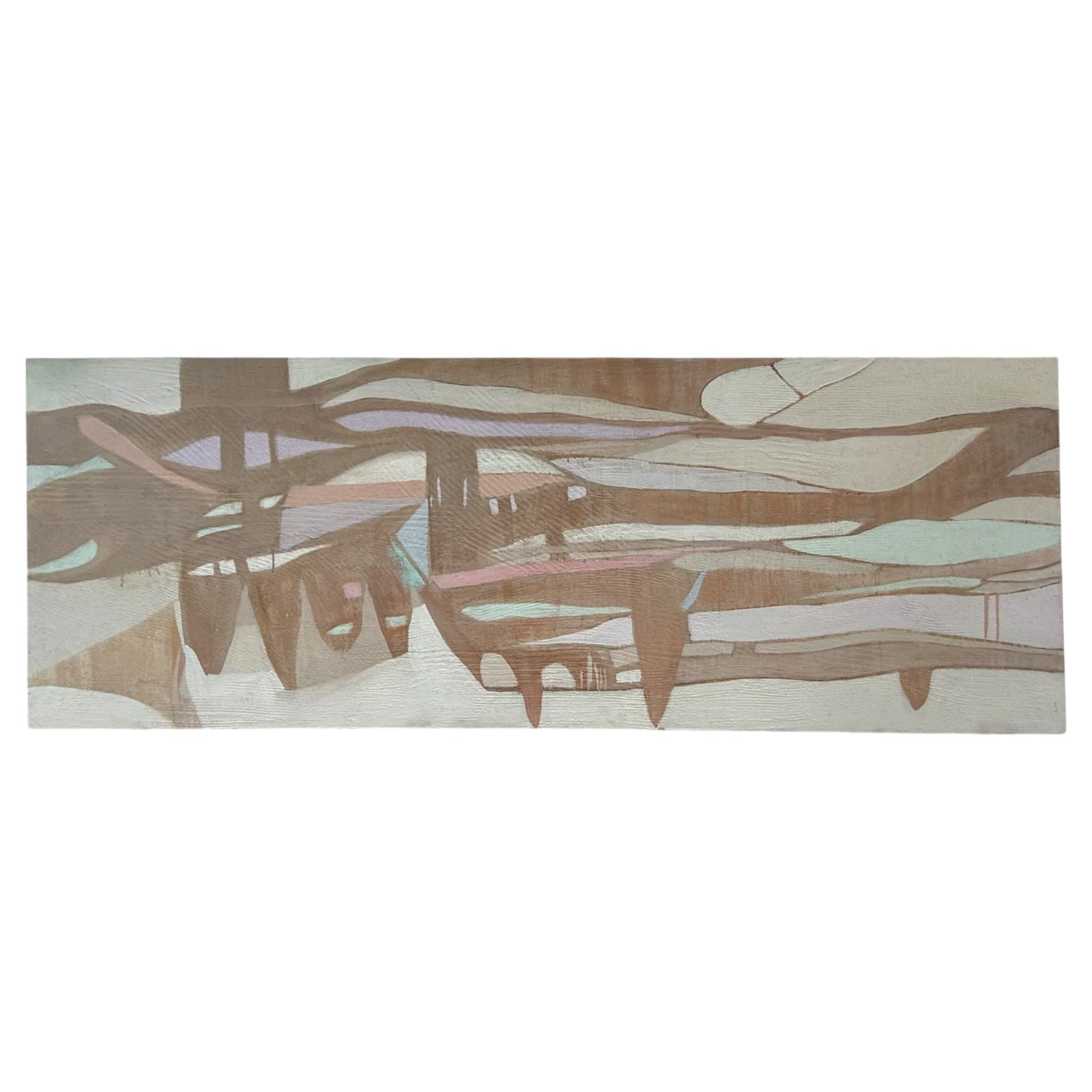 Monumental Abstract in Pale Blue, Taupe, and Pink
