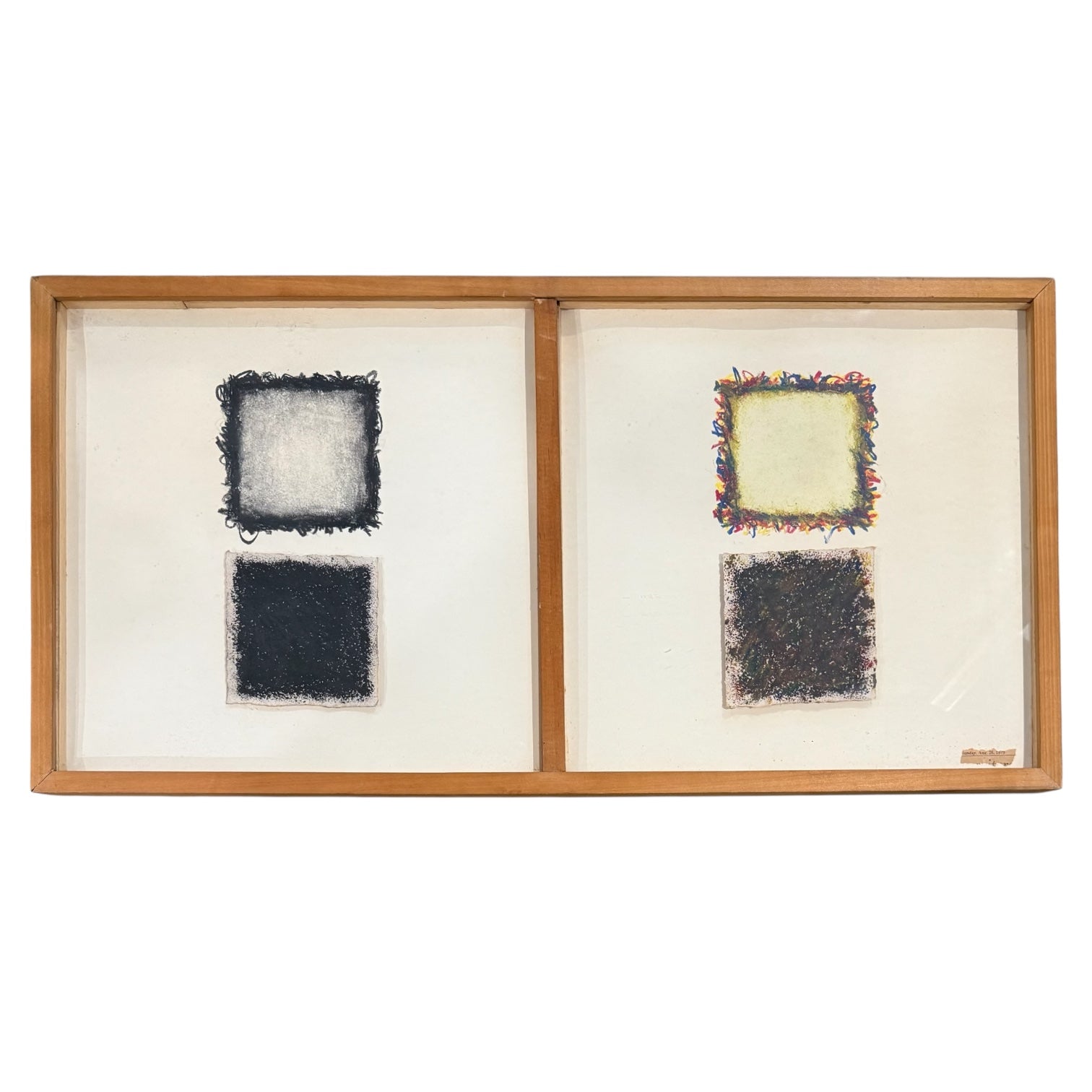 Mixed Media Abstract on Vellum Board in Gallery-Style Frame