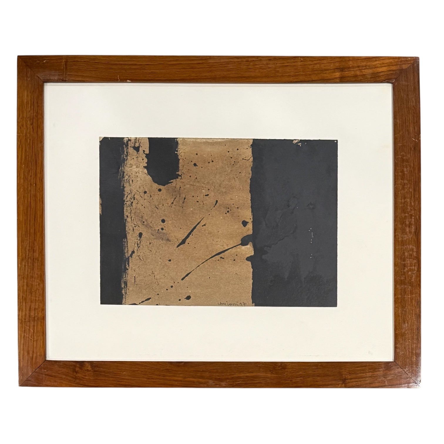 Minimal Abstract in Dark Neutrals in Custom Frame