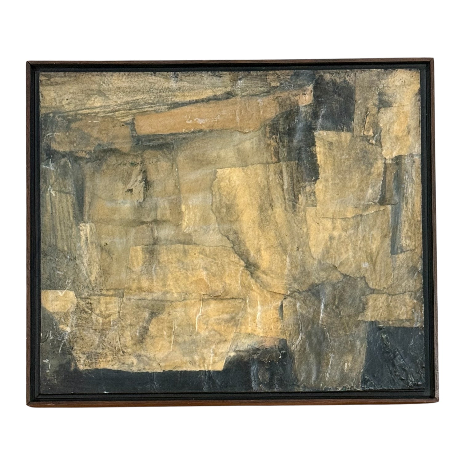 Mixed Media Painting on Masonite in Original Float Frame
