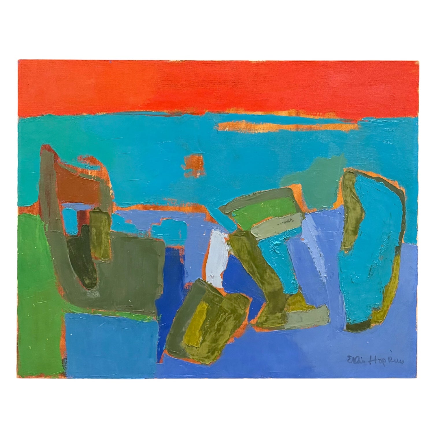Boldly Colorful Abstract with Heavy Impasto
