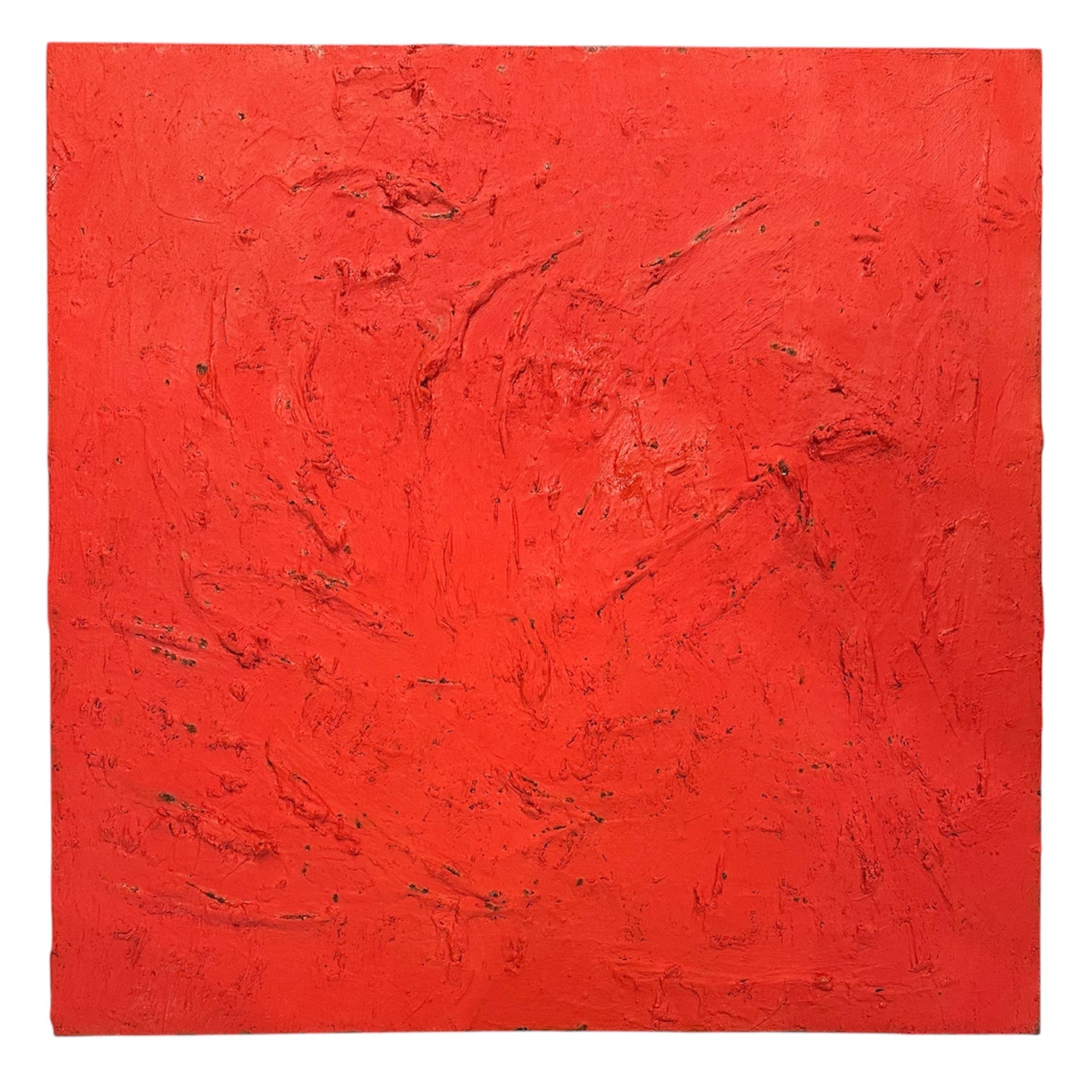 Colorfield Painting with Heavy Impasto in Red
