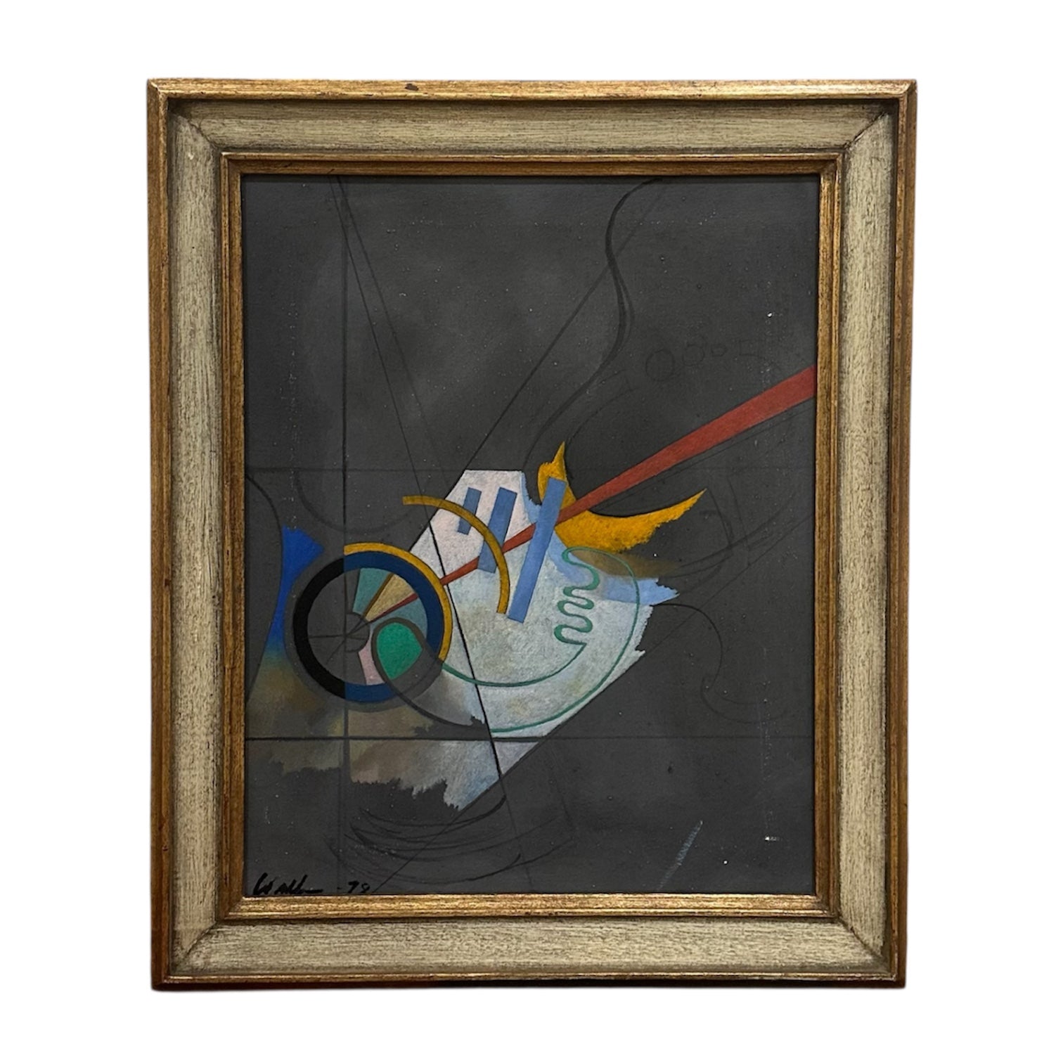 Fantastical Surrealist Still LIfe Oil Painting in Vintage Wood Frame